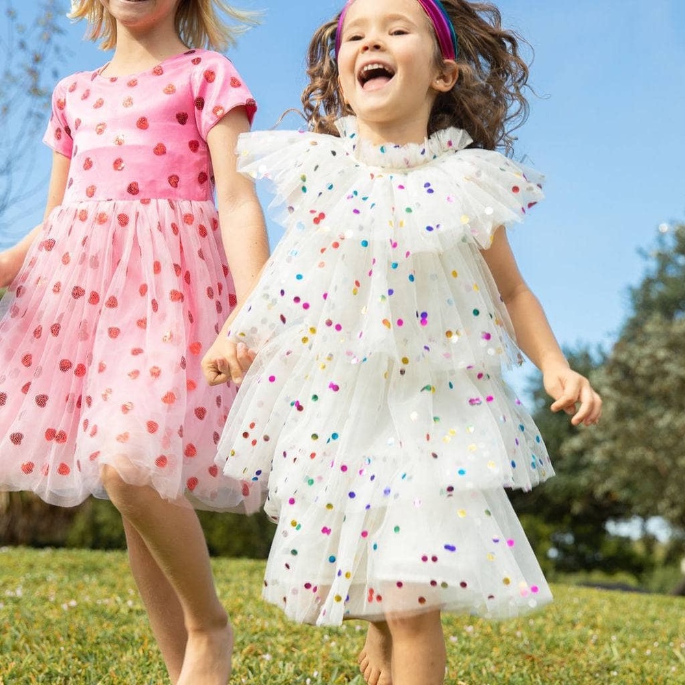 FOIL POLKA DOT TULLE DRESS